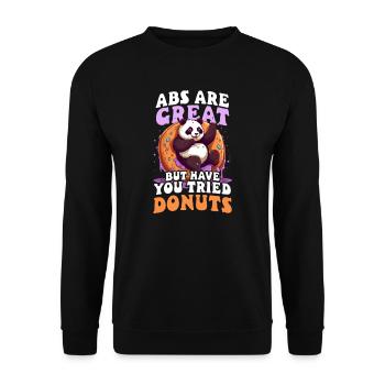 Donut-Bauchmuskeln sind großartige, probierte Donuts - Unisex Pullover - Schwarz - Vorne - Alina (178cm) & Michal (187cm)