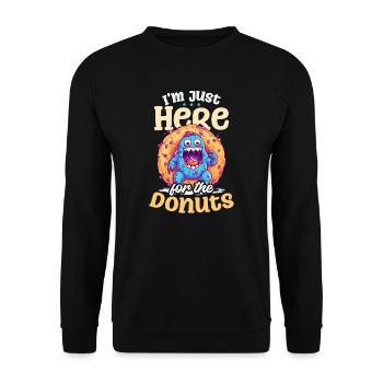 Donut Here For Donuts - Unisex Sweatshirt - black - Front - Alina (178cm) & Michal (187cm)