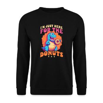 Donut Here For Donuts - Unisex Sweatshirt - black - Front - Alina (178cm) & Michal (187cm)