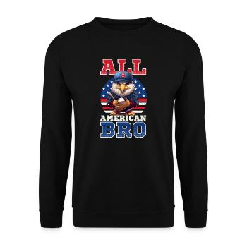 4 juillet Baseball All American Bro Eagle - Sweat-shirt Unisexe - noir - Devant - Alina (178cm) & Michal (187cm)