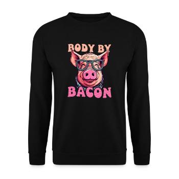 Bacon Body By Bacon - Unisex Sweatshirt - black - Front - Alina (178cm) & Michal (187cm)