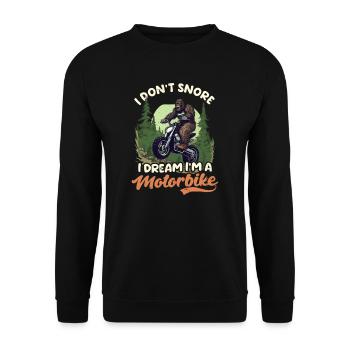 Motorbike Dad Don't Snore I'm A Motorbike - Unisex Sweatshirt - black - Front - Alina (178cm) & Michal (187cm)
