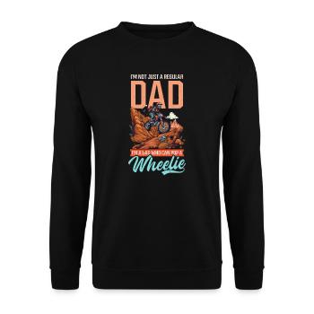 Motorbike Dad Dad Who Can Pop A Wheelie - Unisex Sweatshirt - black - Front - Alina (178cm) & Michal (187cm)