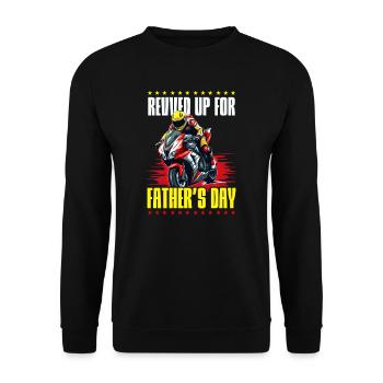 Motorbike Dad Revved Up For Fathers Day - Unisex Sweatshirt - black - Front - Alina (178cm) & Michal (187cm)