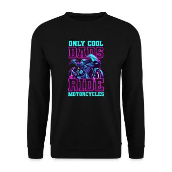 Motorbike Dad Cool Dads Ride Motorcycles - Unisex Sweatshirt - black - Front - Alina (178cm) & Michal (187cm)