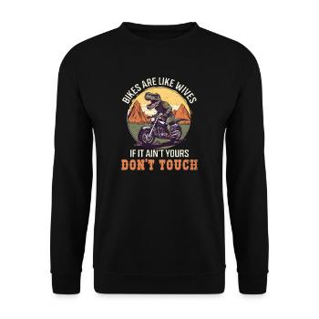 Motorrad Papa Ehefrauen mögen Motorräder, die nicht deine sind - Unisex Pullover - Schwarz - Vorne - Alina (178cm) & Michal (187cm)