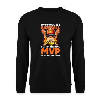 Baseball-Vater-Sohn könnte wertvollster Spieler sein Pop - Unisex Pullover - Schwarz - Vorne - Alina (178cm) & Michal (187cm)