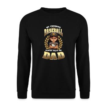 Baseball Dad Favorite Player Calls Me Dad - Unisex Sweatshirt - black - Front - Alina (178cm) & Michal (187cm)