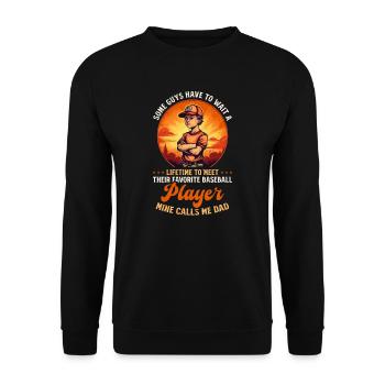Baseball Dad Favorite Player Calls Me Dad - Unisex Sweatshirt - black - Front - Alina (178cm) & Michal (187cm)