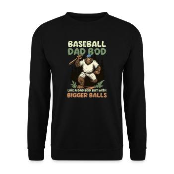 Baseball Papa Baseball Papa Bod Grosses Balles - Sweat-shirt Unisexe - noir - Devant - Alina (178cm) & Michal (187cm)
