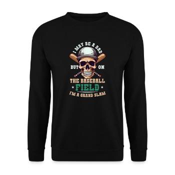 Baseball Dad Dad On Field Grand Slam - Unisex Sweatshirt - black - Front - Alina (178cm) & Michal (187cm)