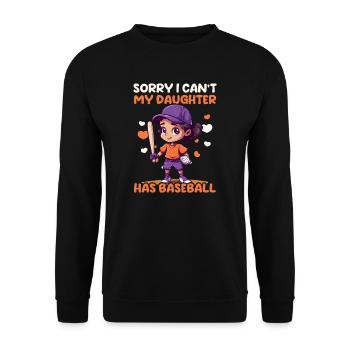Baseball-Vater kann keine Tochter hat Baseball - Unisex Pullover - Schwarz - Vorne - Alina (178cm) & Michal (187cm)