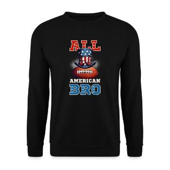 4 Juillet Football All American Bro - Sweat-shirt Unisexe - noir - Devant - Alina (178cm) & Michal (187cm)