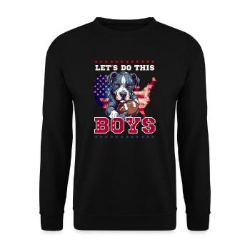 4 juillet Football faire ce chien de garçons - Sweat-shirt Unisexe - noir - Devant - Alina (178cm) & Michal (187cm)