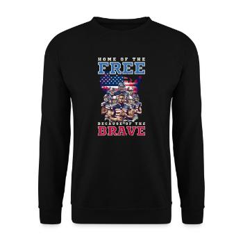 4 Juillet Football Maison De Libre Parce Que Courageux - Sweat-shirt Unisexe - noir - Devant - Alina (178cm) & Michal (187cm)
