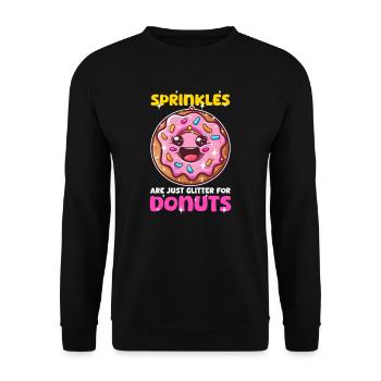 Les vermicelles pour amoureux des beignets ne sont que des paillettes pour les beignets - Sweat-shirt Unisexe - noir - Devant - Alina (178cm) & Michal (187cm)