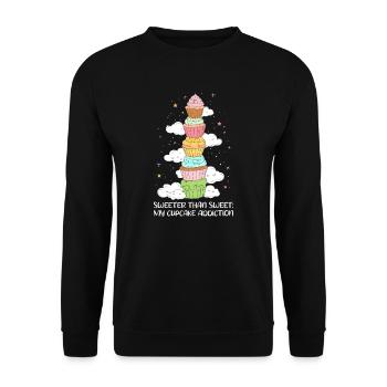 Amateur de cupcakes plus sucré que sucré - Sweat-shirt Unisexe - noir - Devant - Alina (178cm) & Michal (187cm)