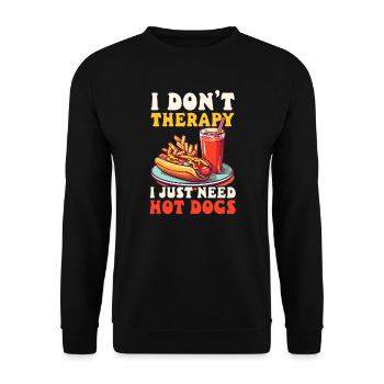Hot-dog Ne pas avoir besoin de hot-dogs - Sweat-shirt Unisexe - noir - Devant - Alina (178cm) & Michal (187cm)
