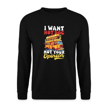 Hot Dog Voulez-vous un hot-dog, pas votre opinion - Sweat-shirt Unisexe - noir - Devant - Alina (178cm) & Michal (187cm)