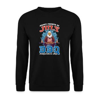 4th Of July BBQ Happy BBQ - Unisex Sweatshirt - black - Front - Alina (178cm) & Michal (187cm)