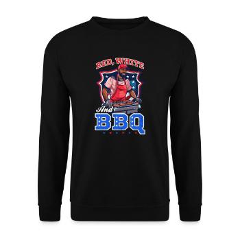 4 juillet BBQ rouge blanc BBQ - Sweat-shirt Unisexe - noir - Devant - Alina (178cm) & Michal (187cm)