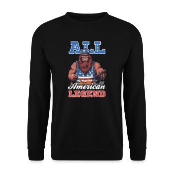 4. Juli BBQ All American Legend - Unisex Pullover - Schwarz - Vorne - Alina (178cm) & Michal (187cm)