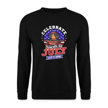 4th Of July BBQ Let's BBQ - Unisex Sweatshirt - black - Front - Alina (178cm) & Michal (187cm)