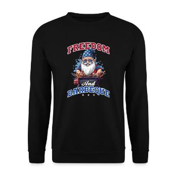 4th Of July BBQ Freedom And BBQ - Unisex Sweatshirt - black - Front - Alina (178cm) & Michal (187cm)