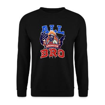 4. Juli BBQ All American Bro - Unisex Pullover - Schwarz - Vorne - Alina (178cm) & Michal (187cm)