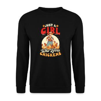 Fille de fermier de poulet aime les poulets - Sweat-shirt Unisexe - noir - Devant - Alina (178cm) & Michal (187cm)