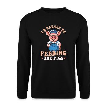 L’éleveur de porcs préfère nourrir les porcs - Sweat-shirt Unisexe - noir - Devant - Alina (178cm) & Michal (187cm)