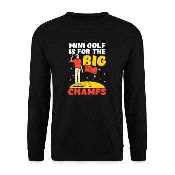 Minigolf ist für die großen Champions - Unisex Pullover - Schwarz - Vorne - Alina (178cm) & Michal (187cm)
