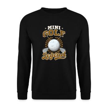 Minigolf-Legende - Unisex Pullover - Schwarz - Vorne - Alina (178cm) & Michal (187cm)