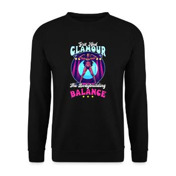 Female Bodybuilder Grit Glamour The Balance - Unisex Sweatshirt - black - Front - Alina (178cm) & Michal (187cm)