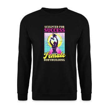 Bodybuilder féminin sculpté pour le succès - Sweat-shirt Unisexe - noir - Devant - Alina (178cm) & Michal (187cm)