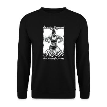 Weibliche Bodybuilderin Schönheit jenseits der Muskeln - Unisex Pullover - Schwarz - Vorne - Alina (178cm) & Michal (187cm)