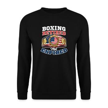 Boxing Boxing Retired Not Expired - Unisex Sweatshirt - black - Front - Alina (178cm) & Michal (187cm)