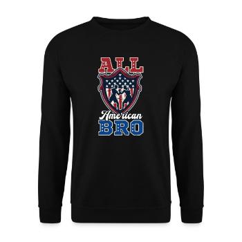Boxen All American Bro - Unisex Pullover - Schwarz - Vorne - Alina (178cm) & Michal (187cm)