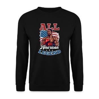 Boxen All American Legend - Unisex Pullover - Schwarz - Vorne - Alina (178cm) & Michal (187cm)