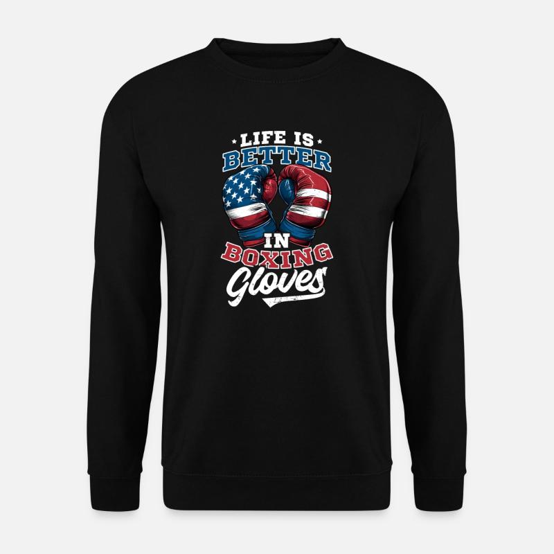 Besser boxen mit Boxhandschuhen Amerika - Unisex Pullover - Schwarz