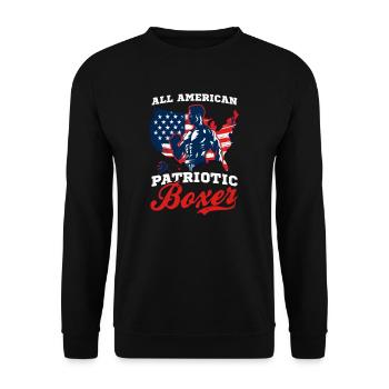Boxen All American Patriotic Boxer - Unisex Pullover - Schwarz - Vorne - Alina (178cm) & Michal (187cm)
