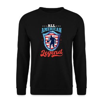 4. Juli Basketball All American Legend - Unisex Pullover - Schwarz - Vorne - Alina (178cm) & Michal (187cm)