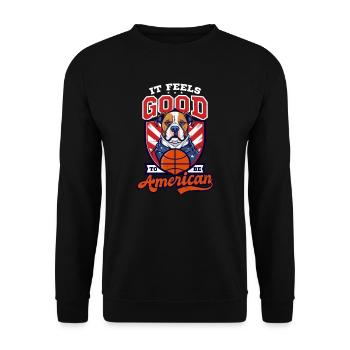 4 juillet Basketball Feels Good Be American - Sweat-shirt Unisexe - noir - Devant - Alina (178cm) & Michal (187cm)