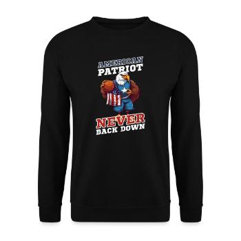 4. Juli Basketball American Patriot - Unisex Pullover - Schwarz - Vorne - Alina (178cm) & Michal (187cm)