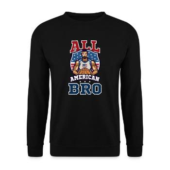 4. Juli Basketball All American Bro - Unisex Pullover - Schwarz - Vorne - Alina (178cm) & Michal (187cm)