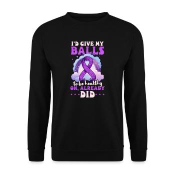 Sensibilisation au cancer des testicules Donnez des balles pour être en bonne santé - Sweat-shirt Unisexe - noir - Devant - Alina (178cm) & Michal (187cm)