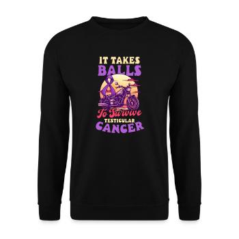 Testicular Cancer Awareness Takes Balls Survive - Unisex Sweatshirt - black - Front - Alina (178cm) & Michal (187cm)