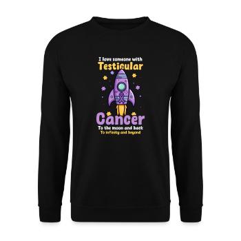 Testicular Cancer Awareness Love To Moon And Back - Unisex Sweatshirt - black - Front - Alina (178cm) & Michal (187cm)