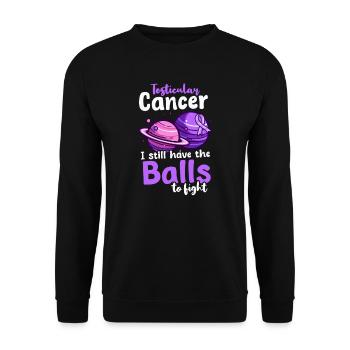 Testicular Cancer Awareness Still Balls To Fight - Unisex Sweatshirt - black - Front - Alina (178cm) & Michal (187cm)