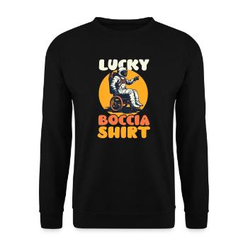 Boccia Player Lucky Boccia Outfit - Unisex Sweatshirt - black - Front - Alina (178cm) & Michal (187cm)